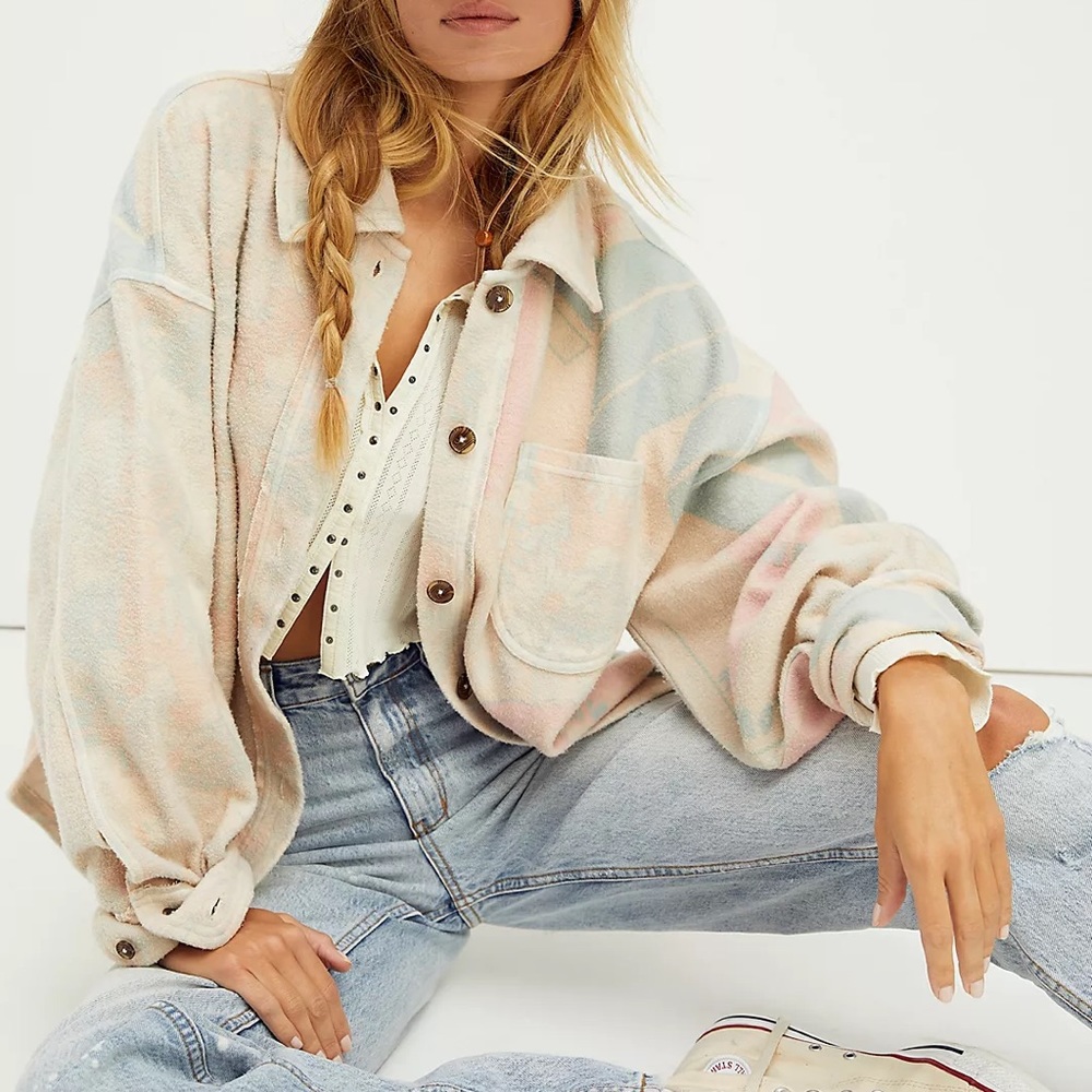 Free People Kiwi Shirt Jacket